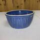 Ruckels Pottery Blue Sawtooth Crock White Hall Stoneware Bowl Illinois Tub
