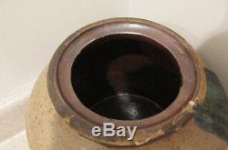 S25 Antique Stoneware Snuff Jar Crock LID Label Maccoboy Spottswood Nj Tecumseh