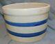 Salt Glazed Stoneware Crock 2 Stripes Or Bands61/4 Tall X 10acroantique
