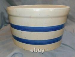 Salt Glazed Stoneware Crock 2 Stripes Or Bands61/4 Tall X 10acroantique