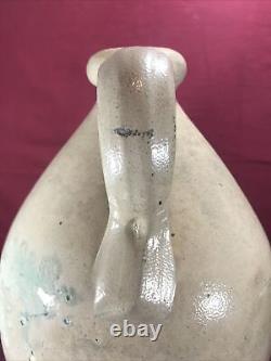 Scarce LYONS 2 Gallon Stoneware Jug with Cobalt Flower Crock 14-1/2x 9-1/2dia
