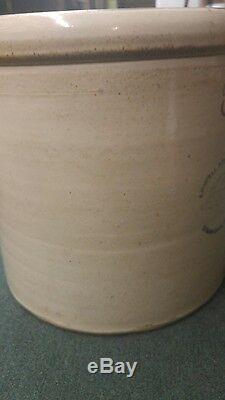 Scarce! Lowell Stoneware Company Tonica, Illinois Pottery 8 Gallon Oak Leaf