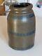 Small 10 Freehand 3 Stripe West Virginia Pa Stoneware Wax Sealer Crock Jar