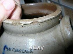 Smith And Day Norwalk Conn Two Sided Stoneware Salt Glaze Crock