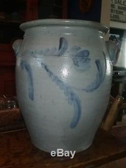 Stamped henry glazier blue decorated stoneware huntingdon pa stoneware