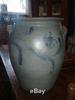 Stamped henry glazier blue decorated stoneware huntingdon pa stoneware