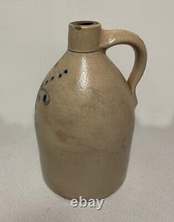 Stoneware 19thc LG 2 gallon jug stamped J. S. Taft & Co. Keene N. H. Cobalt blue