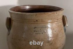 Stoneware 3-gallon crock stamped Armstrong and Wentworth, Norwich, CT, 1814-34