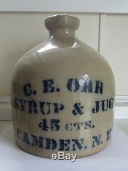 Stoneware Advertising Jug C 1900 Upstate New York Syrup