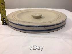 Stoneware Cake Crock with Lid & Plate White Hall or Western Pottery