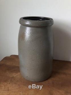 Stoneware Crock Preserves Jar TF Reppert Blue Bird Pottery Antique Greensboro PA