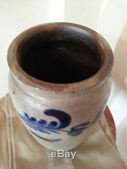 Stoneware Crock With Blue