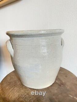 Stoneware Crock with Handles Great Condition Antique Clay Storage Jar 19th C