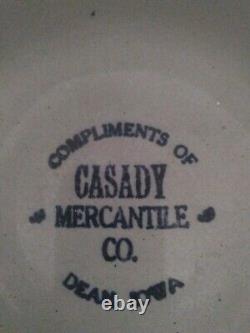 Stoneware Dean Iowa Casady Mercantile Co. Antique Crock Bowl READ DESCRIPTION