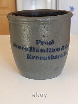 Stoneware JAMES HAMILTON GREENSBORO PA Gallon Cream Pot Jar Crock