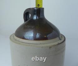 Stoneware Jug Whiskey Water Crock Rustic Primitive Antique Signed Farmhouse