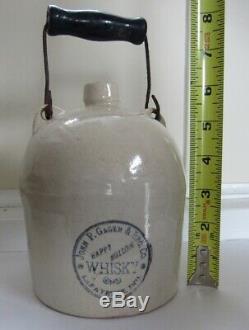 Stoneware Very Small Whisky Jug Indiana Scarce C 1880