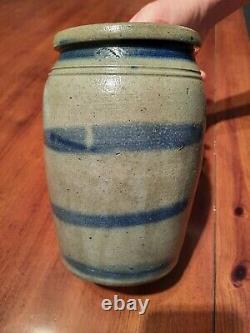 Striper Stoneware decorated Crock Southwestern Pennsylvania