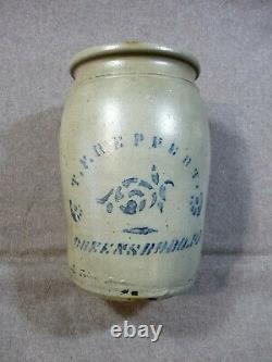 T. F. REPPERT Greensboro, PA Stoneware Jar Or Crock 2 Gallon Size