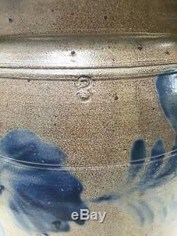 Unusual Large Three Gallon Decorated Stoneware Jar