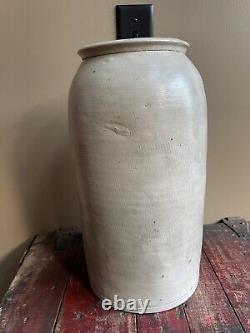 Unusual Size Antique Stoneware Crock 15 Tall with XX inscribed at the top
