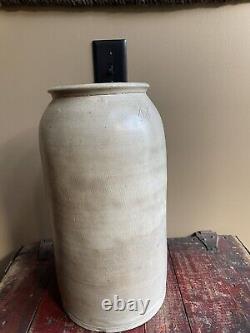 Unusual Size Antique Stoneware Crock 15 Tall with XX inscribed at the top