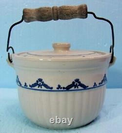 VTG. 1930's WESTERN STONEWARE CO. MONMOUTH, IL. COLONIAL 2# BUTTER CROCK WithLID