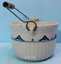 VTG. 1930's WESTERN STONEWARE CO. MONMOUTH, IL. COLONIAL 2# BUTTER CROCK WithLID