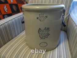 VTG. WESTERN STONEWARE MONMOUTH ILL. # 5 CROCK WithWIRE BALE HANDLES EXCELLENT