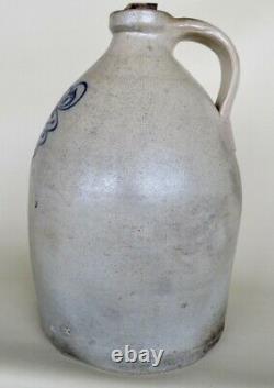 Very Good Stoneware Two Gallon Jug with Unusual Large Tornado Cobalt Decoration