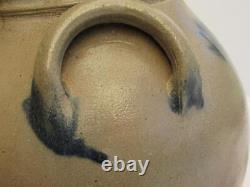Very Rare W. Smith N. Y. C Blue Decorated Ovoid Stoneware Crock 1830's/40's