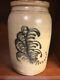 Vintage 11 Stoneware Crock Decorated W Stylized Ferns And Signed W Initials