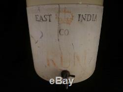Vintage 1920 East India Co RUM Crock ORIGINAL METAL SPOUT Corona Stoneware RARE
