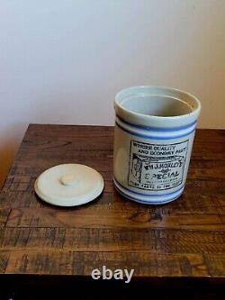 Vintage 1920s Wm. J. Moxley Stoneware Butter Crock by Graham & Co Braddock, PA