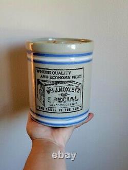 Vintage 1920s Wm. J. Moxley Stoneware Butter Crock by Graham & Co Braddock, PA