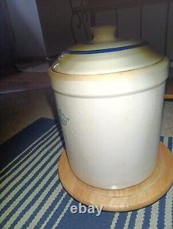 Vintage 3 Gallon Crock Royal Crown By Robinson Ransbottom USA Marked withLid Clean
