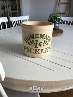 Vintage Antique Homemade Pickles Crock FRIENDS Monica Gellar 2 Gallon Stoneware