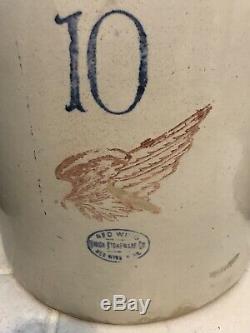 Vintage Antique Red Wing Union Stoneware 10 Gallon Crock Large Wing