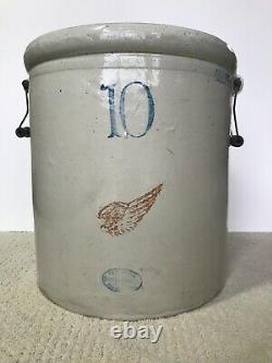 Vintage Antique Red Wing Union Stoneware 10 Gallon Crock, very good condition