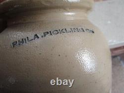 Vintage Antique Stoneware Crock Philadelphia Pa Pickling Co Pickle Advertising