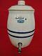 Vintage Blue Crown 2 Gallon Crock Water Cooler With Lid Stoneware