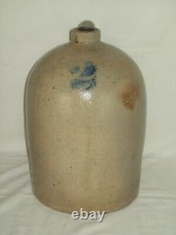Vintage Cobalt Blue #2 Bee Hive Stoneware Crock Jug This Antique Displays Well