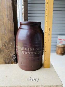 Vintage Donaghho Co Parkersburg Wv Redware Wax Sealer Crock Stoneware Pottery