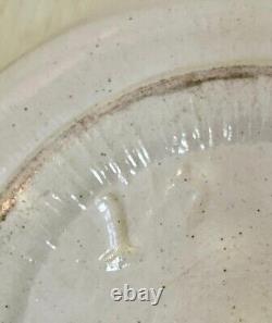 Vintage Farmhouse Stoneware Crock Pottery Mixing Bowl Bread Bowl Cream Glaze 12