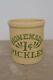 Vintage Homemade 1 Cent Pickles Stoneware Crock 1/2 Gal Usa As Seen On Friends