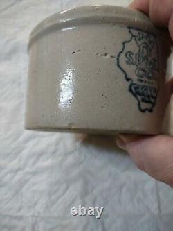 Vintage One Pound White Hall Stoneware Butter Crock Good Condition