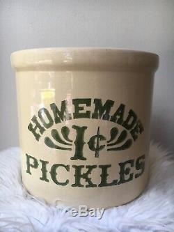 Vintage Pickles 1 cent Crock 2 Gallon Stoneware As seen on Friends Monica