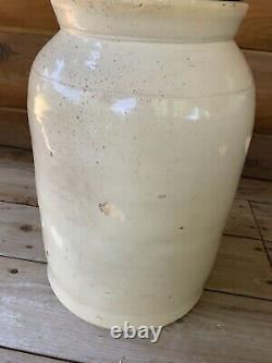 Vintage Primitive 5 Gallon Stoneware Butter Churn Crock Lid and Masher