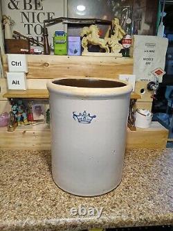 Vintage Ransbottom Robinson Royal Crown 8 Gallon Crock Very Clean Stoneware