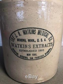 Vintage Red Wing Watkins Medical Co. Watkins Extracts Stoneware Advertising Jug